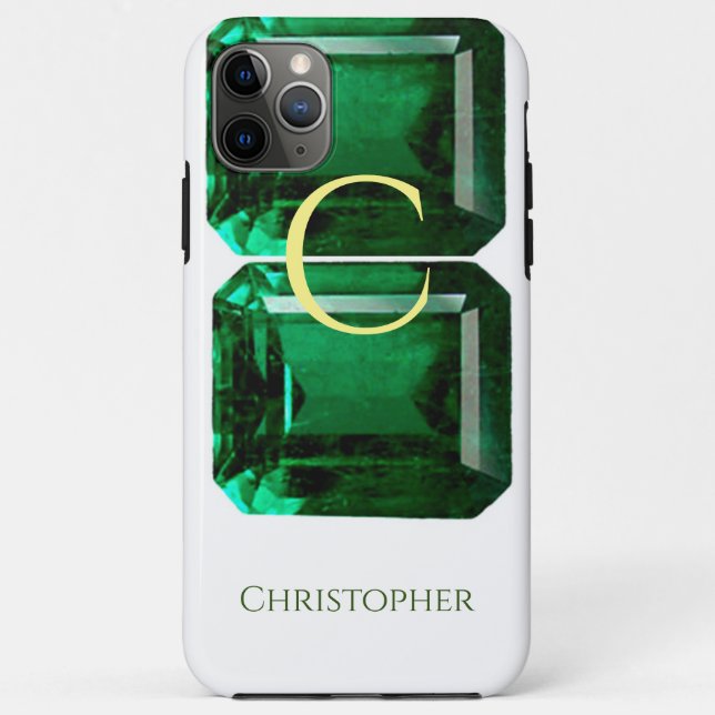 Green iPhone Gehäuse faceted Gemstone Emerald Case-Mate iPhone Hülle (Rückseite)