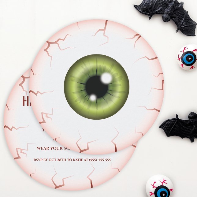 Green Iris Eyeball Bloodshot Eye Halloween-Party Einladung (Von Creator hochgeladen)
