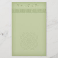 Green Irish Celtic Knot Personalisiert Stationary