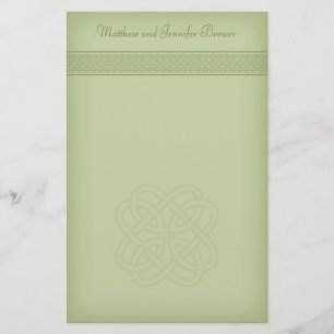 Green Irish Celtic Knot Personalisiert Stationary Briefpapier