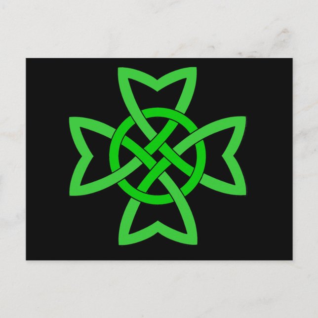 Green Irish Celtic Knot Postkarte (Vorderseite)