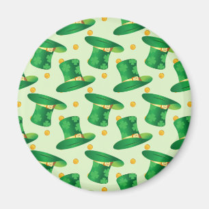 Green Irish Hat-Muster , Art Patrick's Day Design Magnet