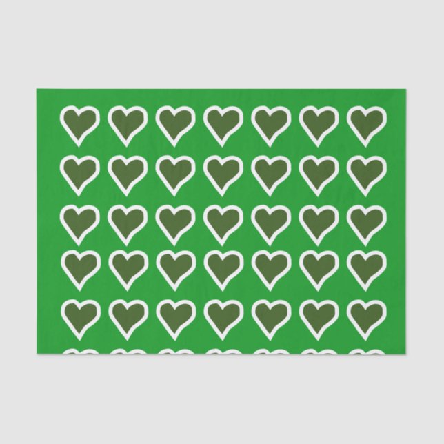 Green Irish Hearts Seidenpapier (Vorderseite)