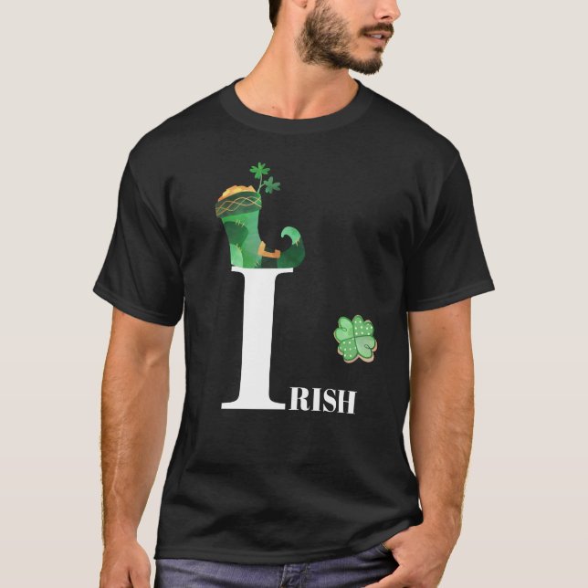 *~* Green IRISH IRELAND Leprechaun Clover Shoe T-Shirt (Vorderseite)