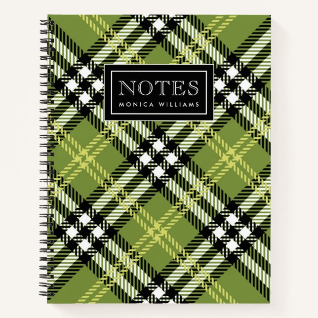 Green Irish Kariert Pattern Notizbuch (Vorderseite)