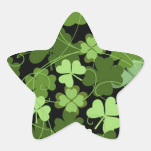Green Irish Kleeblatt Stern-Aufkleber