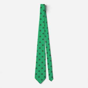 Green Irish Kleeblatts Polka Dots Muster Krawatte