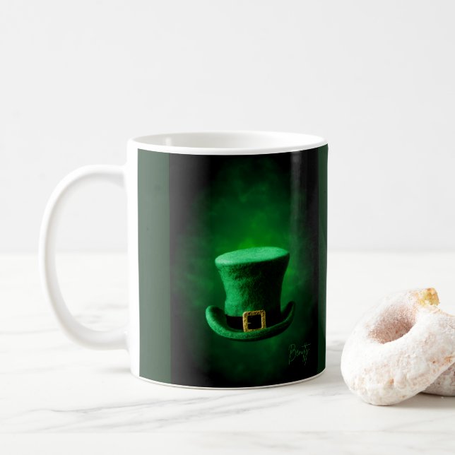 Green Irish Leprechaun Hat St. Patrick's Day Kaffeetasse (Mit Donut)