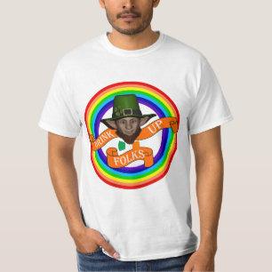 Green Irish Leprechaun und doppelter Regenbogen T-Shirt