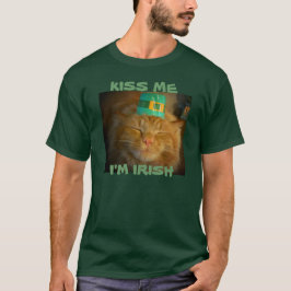 Green Irish Orange Cat will Kuss T-Shirt
