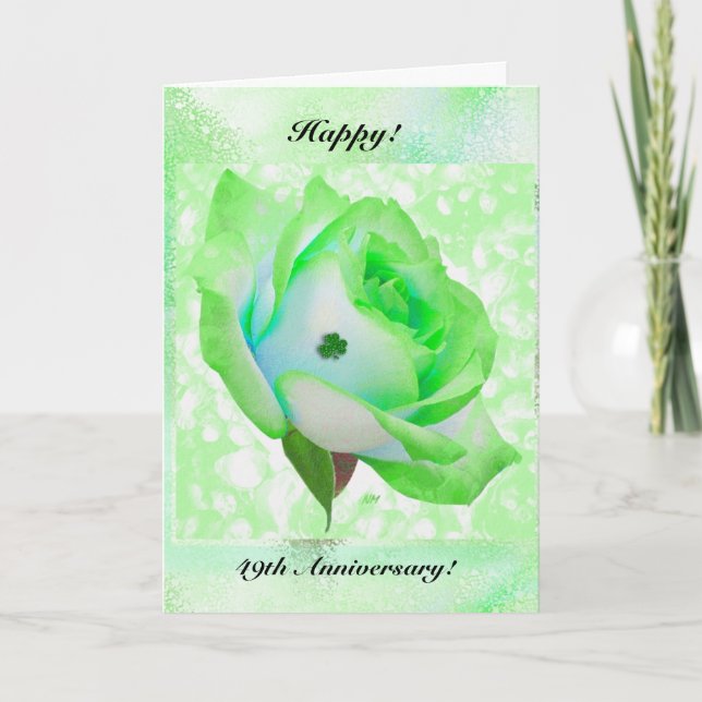 Green Irish Rose and Anniversary! Karte (Vorderseite)