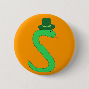 Green Irish Snake Button