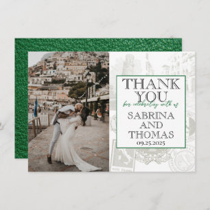 Green Italy Wedding Foto Vielen Dank Dankeskarte