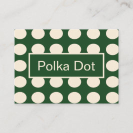 Green Ivory Color Polka Dot Visitenkarte