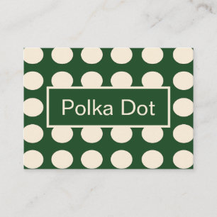 Green Ivory Color Polka Dot Visitenkarte