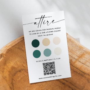 Green & Ivory Guest Wedding Dress Code QR Beilage Begleitkarte