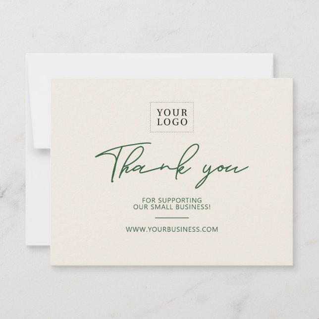 Green & Ivory Letting Business Package Vielen Dank Dankeskarte (Vorderseite)