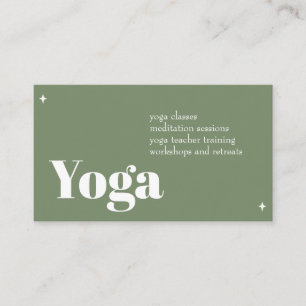 Green Ivory Minimalistisch Yoga Business Card Visitenkarte