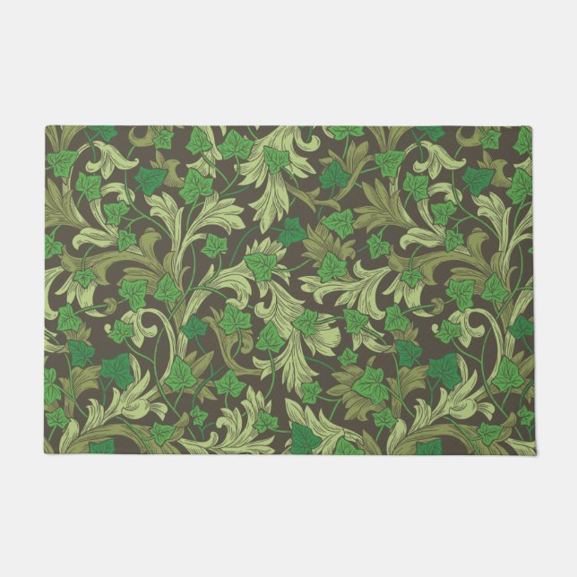 Green Ivy and Acanthus Blätter Garden Mat Fußmatte (Vorderseite)