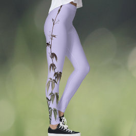Green Ivy auf Lilac Lila Personalisierte Leggings