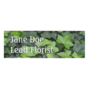 Green Ivy Botanical Print Namenschild