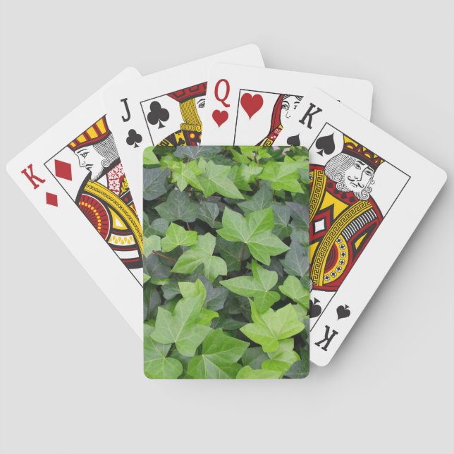 Green Ivy Botanical Print Spielkarten (Rückseite)