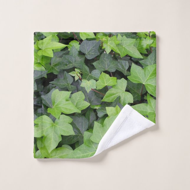 Green Ivy Botanical Print Waschlappen (Waschlappen)