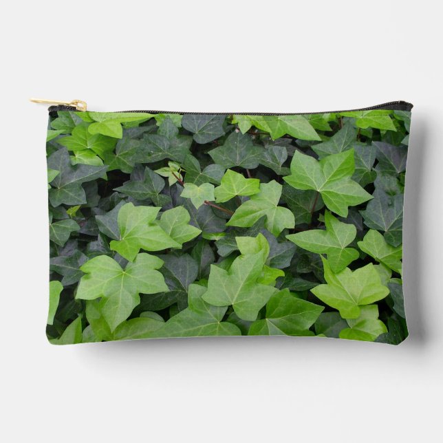 Green Ivy Botanical Print Zubehörtasche (Vorderseite)