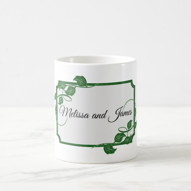 Green Ivy mit Namen Kaffeetasse (Mittel)