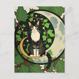 Green Ivy Nature Cats Kitty Cat Green Blätter Postkarte