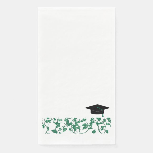 Green Ivy Patterned Graduation Cap Serviette (Vorderseite)