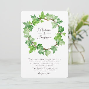 Green Ivy Wreath Wedding Einladung