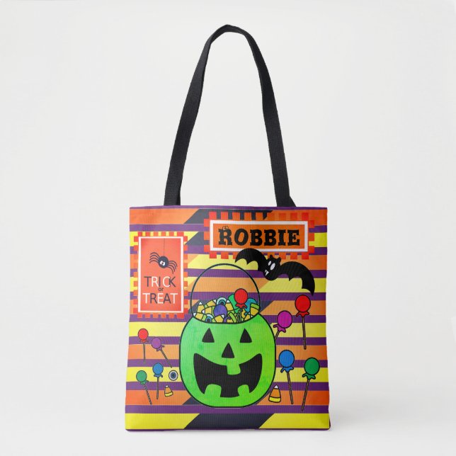 Green Jack o' Lantern Personalisiert Trick or Tree (Vorderseite)