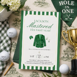 Green Jacket Golf Erstgeburtstag Einladung