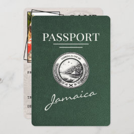 Green Jamaica Passport Save the Date