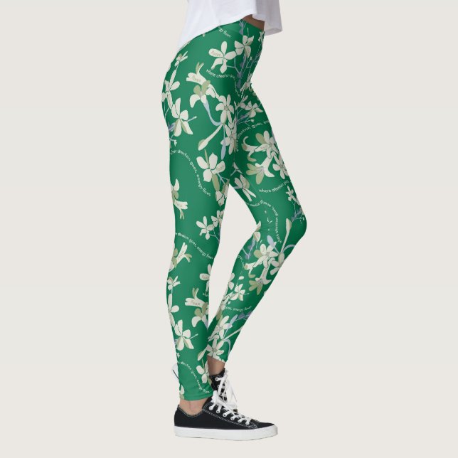 GREEN Jasmin Blütenfeder Yoga pilzt Hose Leggings (Rechts)