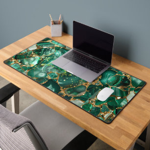 Green Jasper & Gold Desk Mat Schreibtischunterlage