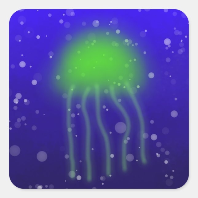 Green Jellyfish Sticker (Vorderseite)