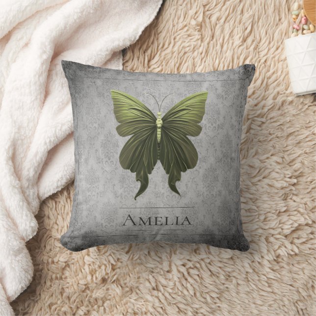 Green Jeweled Butterfly Kissen (Decke)