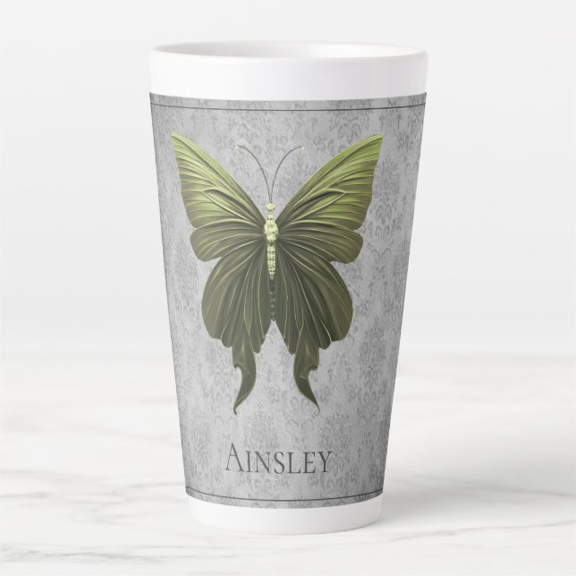 Green Jeweled Butterfly Milchtasse (Vorderseite)