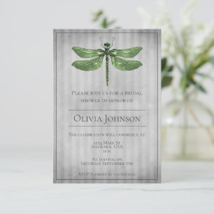 Green Jeweled Dragonfly-Brautparty Einladung