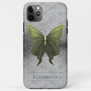 Green Jewels Butterfly Damask Case-Mate iPhone Hülle