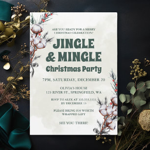 Green Jingle & Mingle Fun Friends Christmas Party Einladung