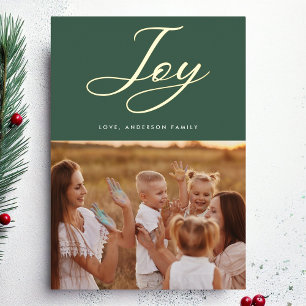 Green JOY Classic GOLD Kalligraphieschrift Folien Feiertagskarte