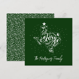 Green Joy Holiday Blätter Texas Shape Feiertagskarte