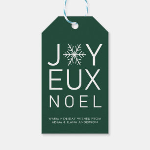 Green Joyeux Weihnachten Minimalistisch Holiday Geschenkanhänger