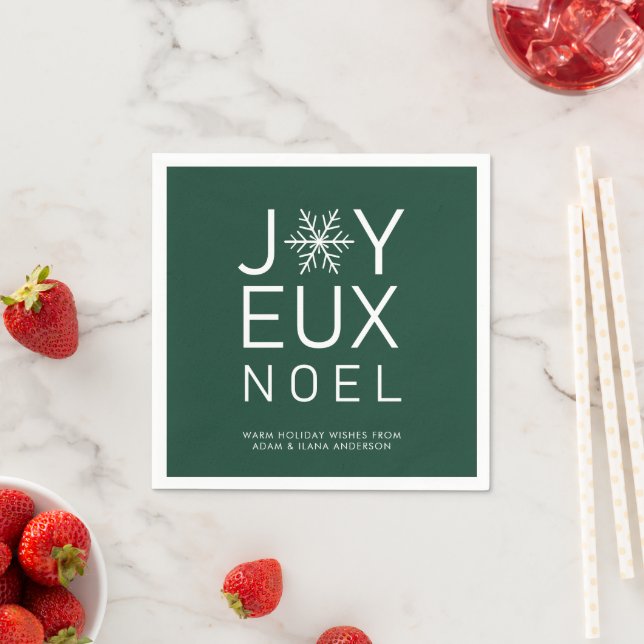 Green Joyeux Weihnachten Minimalistisch Holiday Pa Serviette (Beispiel)