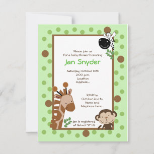 Green Jungle Adventure Safari Baby Dusche Einladun Einladung