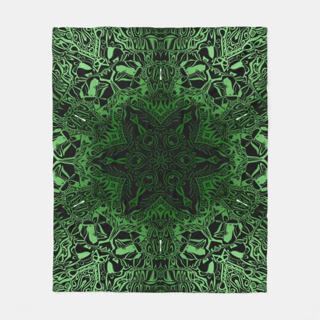 Green Kaleidoskop Fleecedecke (Vorderseite)