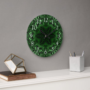 Green Kaleidoskop Große Wanduhr